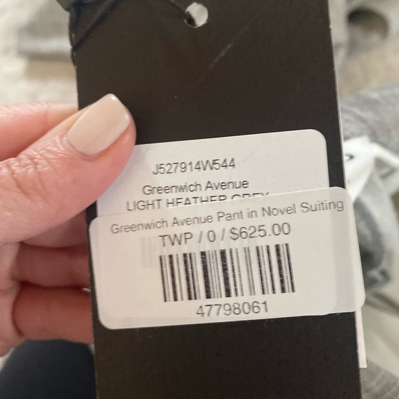 TWP GREENWICH AVENUE PANT NOVEL SUITING Light heather grey Linen Wool size 0 NWT - Picture 8 of 8